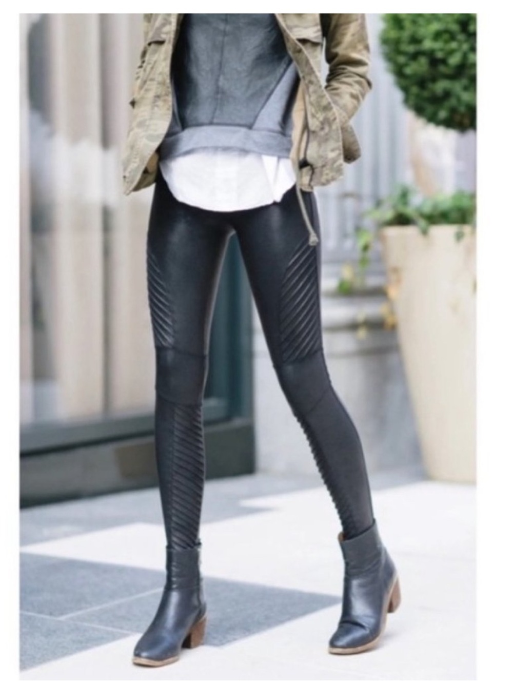 Spanx Faux Leather Moto Leggings